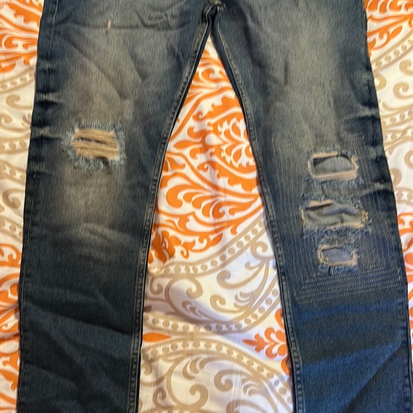 ASOS Dark Blue Ripped Jeans - Picture 2 of 4